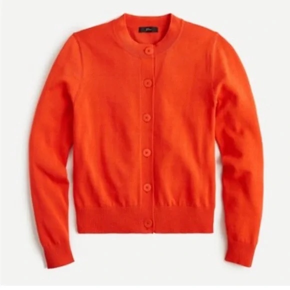 J. Crew Sweaters - J. Crew Cotton Crepe Cardigan Sweater in Brilliant Sunset